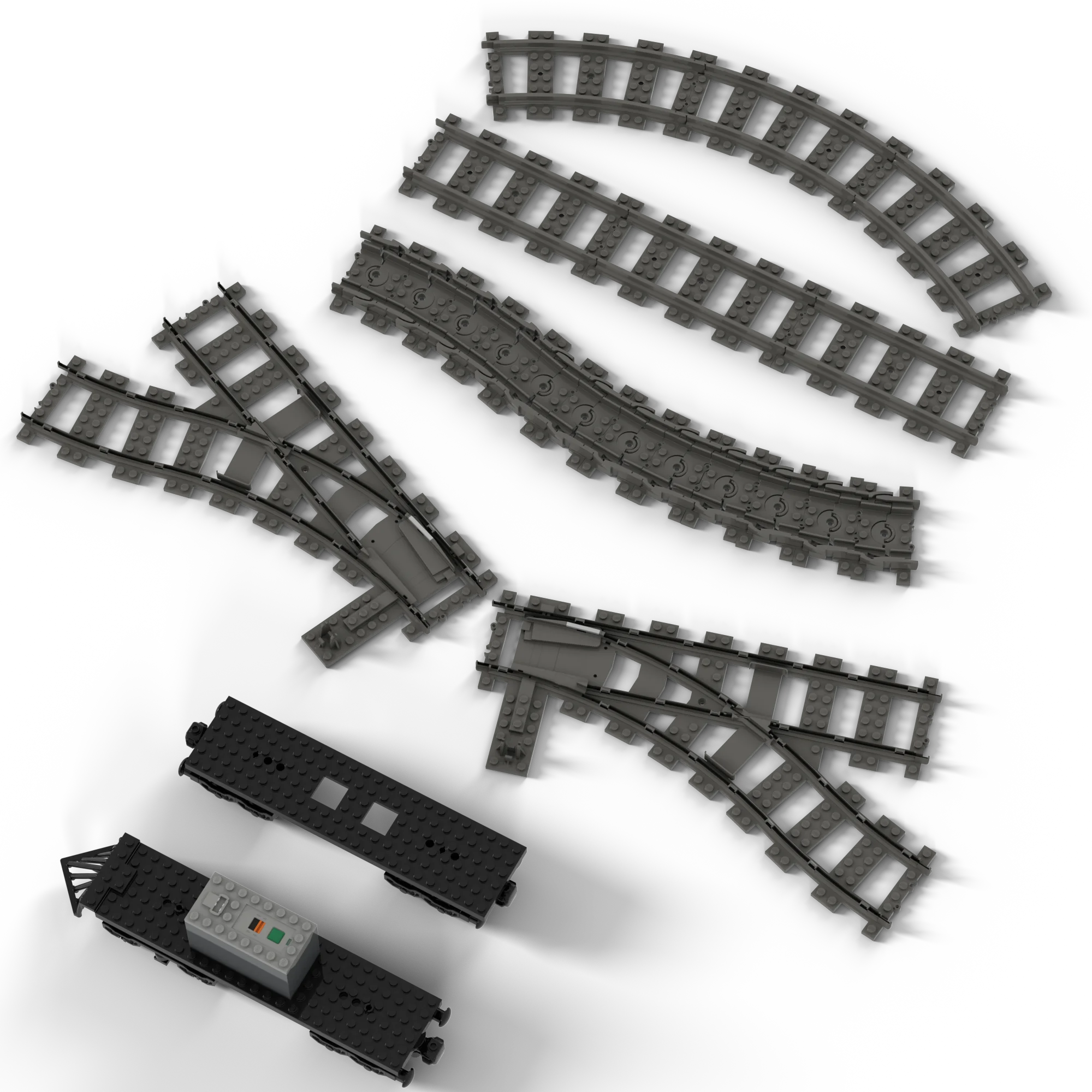 NEW City Trains Flexible Tracks Soft Straight Curved Rails Switch Building Block Creative Models Railways Toy birthday Gift
