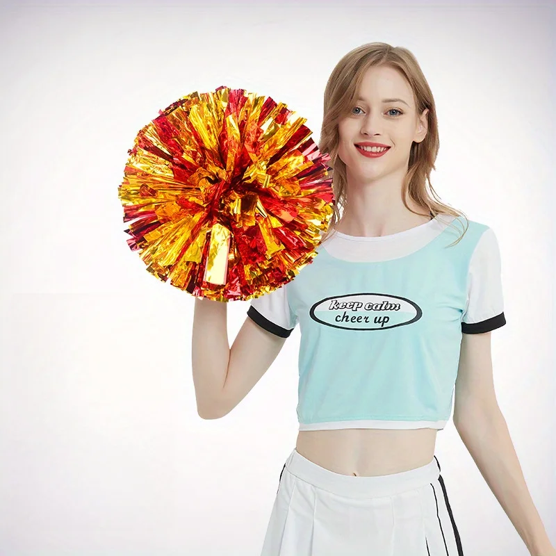 1/2/10 Stück Pompons im Griffdesign für Teamsport, Cheerleading, große Spiele, Vereine, Tanzrequisiten, Blumensträuße, Anfeuerungsartikel, Dekoration – Detail 7