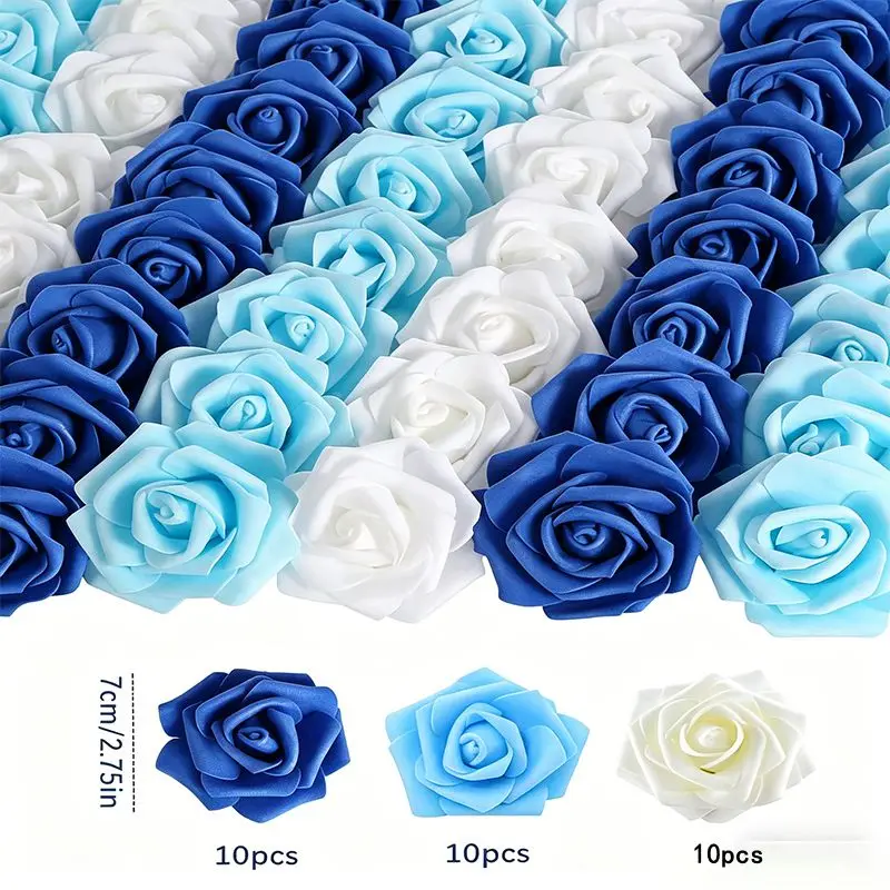 30 Stück künstliche Rosenblütenköpfe, lose künstliche Schaumrosen für DIY-Brautgeschenke, Hochzeits-Blumenarrangements, Heimdekoration – Detail 11