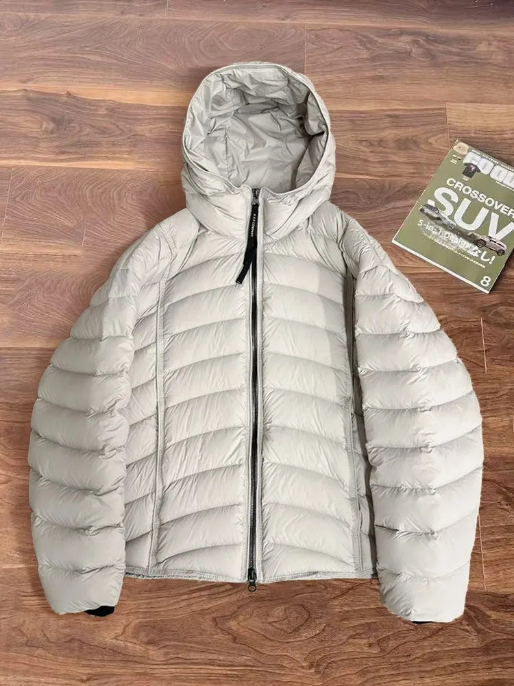 

Мужской легкий комфортный пуховый жилет для активного отдыха с двойной молнией, белый, с капюшоном, для повседневного ношения, удлиненный