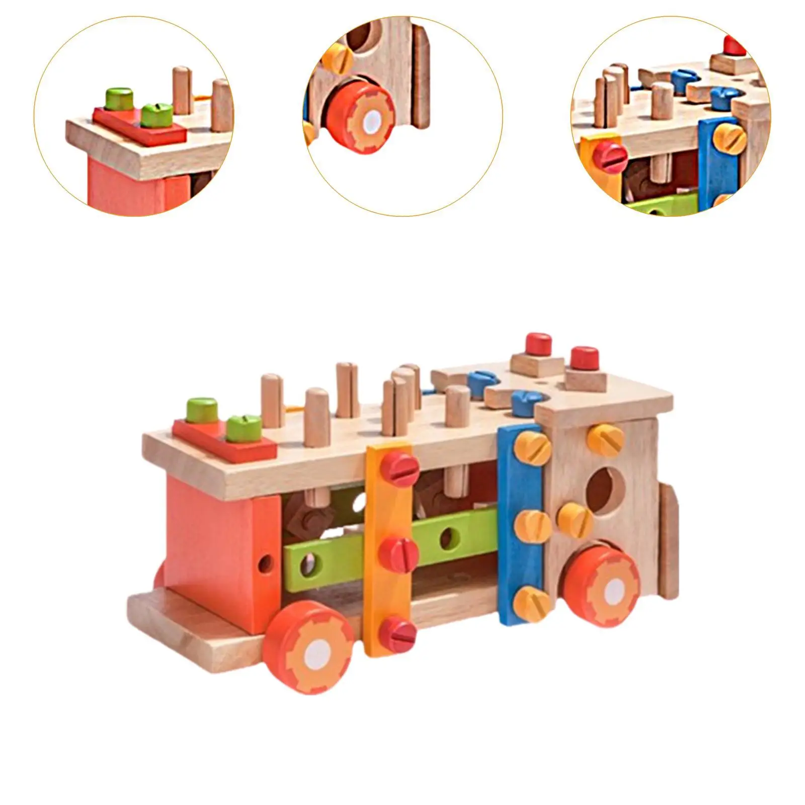 Wooden Toddlers Tool Set Construction Toy for Boy Girl 2 3 4 5 Year Old Kids