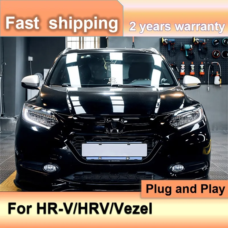 Car Styling for Honda HRV Head Light 2015-2018 Honda Vezel Headlights DRL Turn Signal High Beam Projector Lens HR-V Headlamp