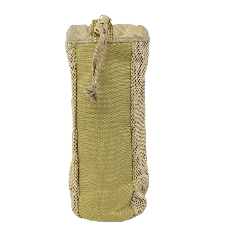 1000D Nylon Outdoor Water Bottle Pouch Tactical Backpack MOLLE Hydration Carrier Sports Travel Hiking Canteen Holder Mesh Bag