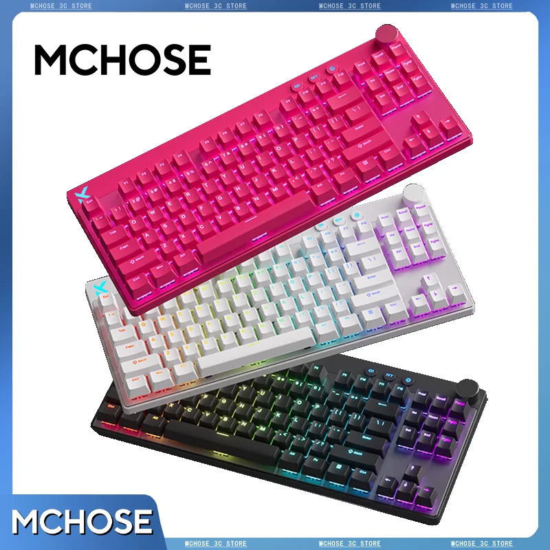 

MCHOSE MIX87 Hell Effect Gaming Keyboard Magnetic Switch 0.001mm Rapid Trigger ADC Link Low Latency 0.08ms Dynamic RGB Keyboard