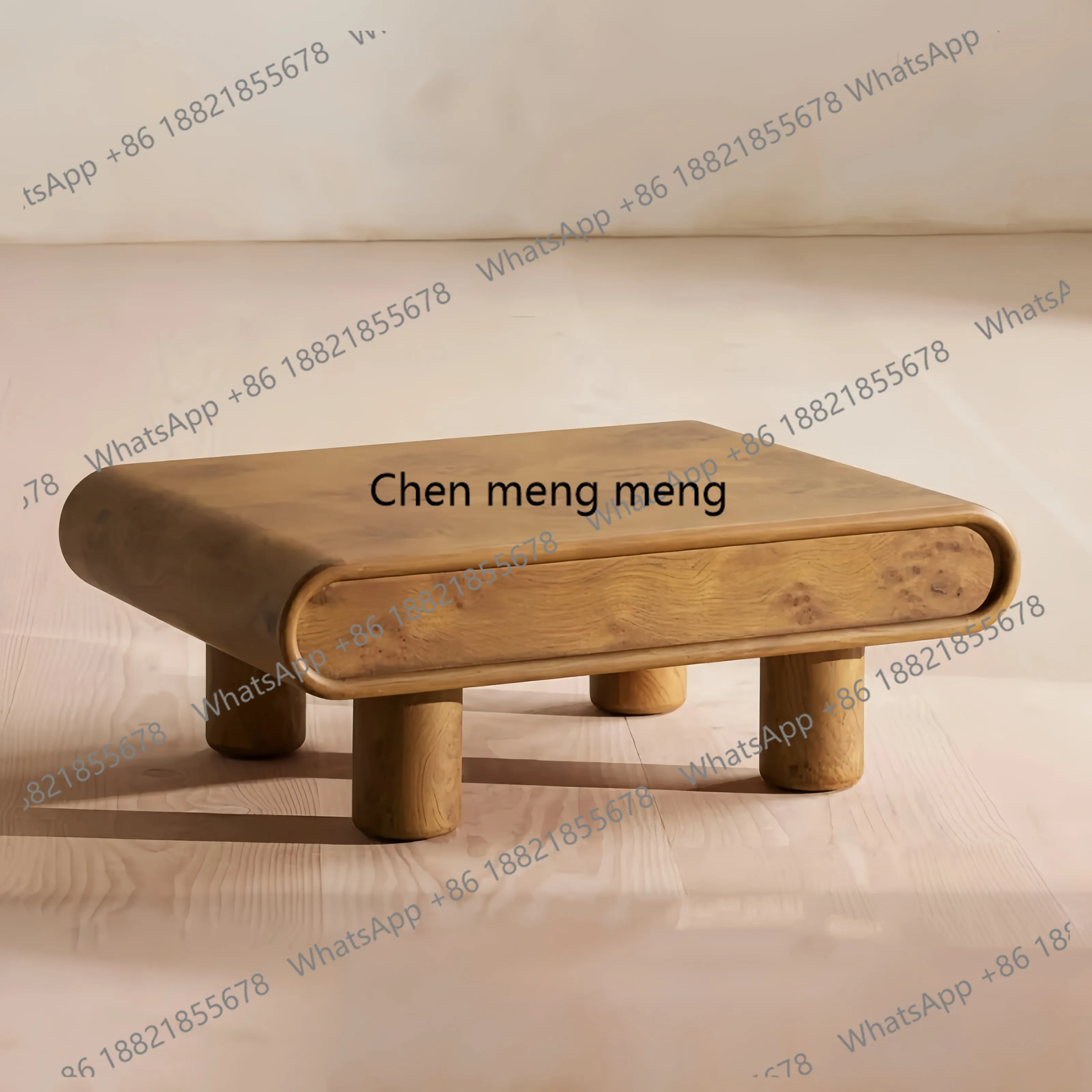 

Medieval style solid wood tree tumor skin coffee table retro style living room home designer tea table light luxury