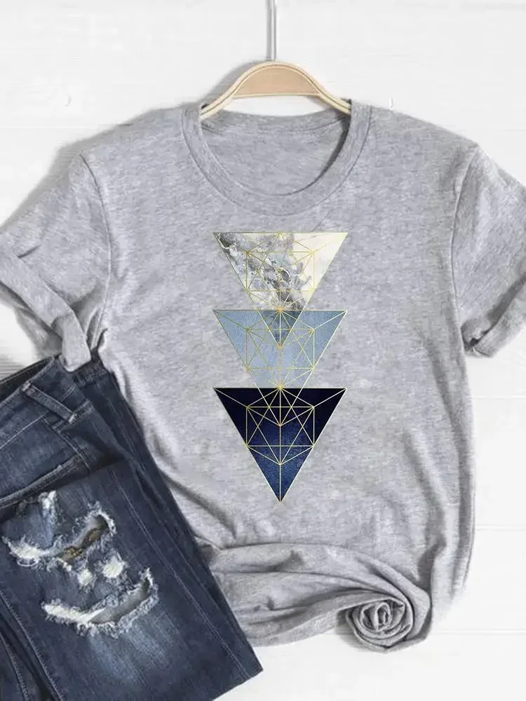 พิมพ์เสื้อยืดแขนสั้นดอกไม้วินเทจฤดูร้อนแฟชั่นเสื้อผ้าผู้หญิงเสื้อผ้าสีเทาพื้นฐานกราฟิกแขนฮาราจูกุสตรีทแวร์