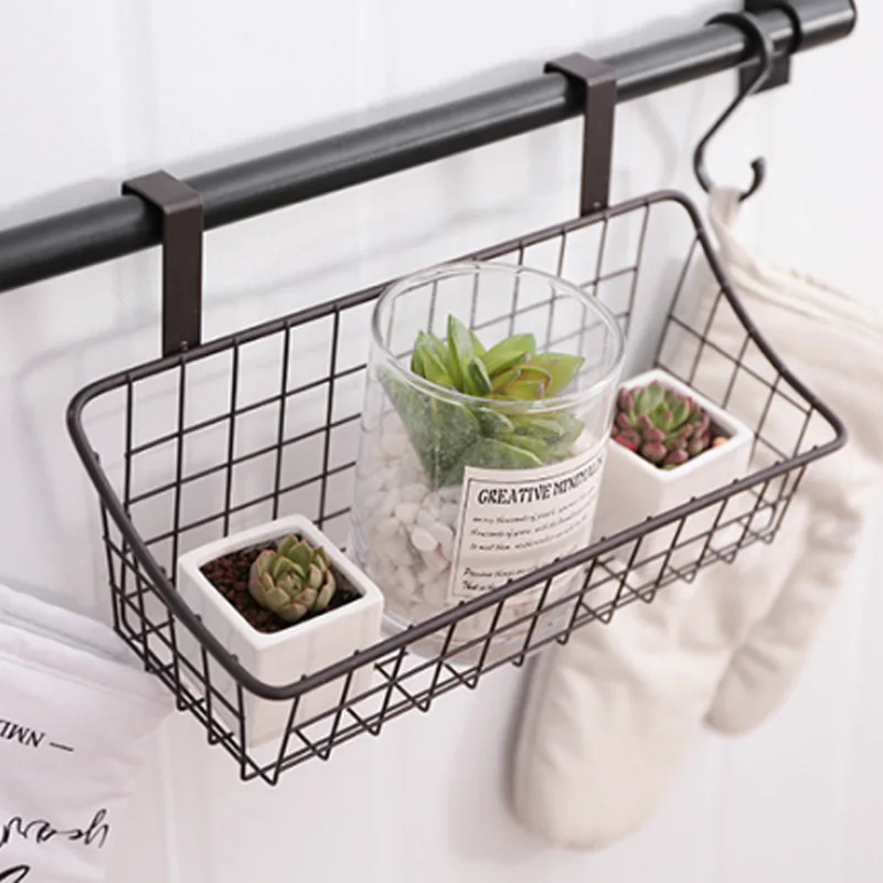 Dormitory Fantastic Bedside Hanging Basket Storage Rack Iron Storage Basket Hanging Storage Basket Bathroom Kitchen Drain Basket