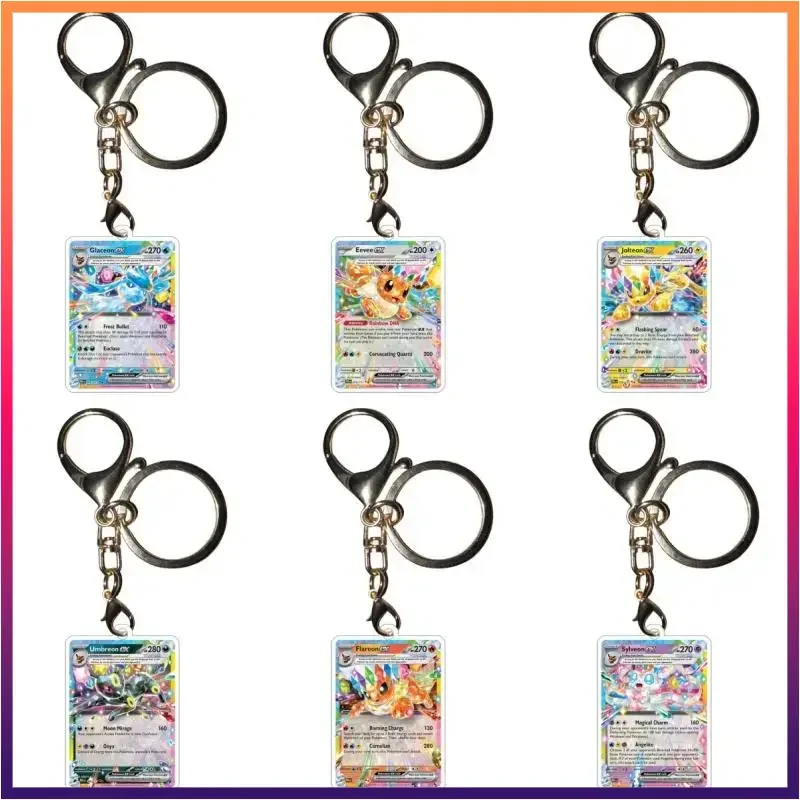 

Pokemon Gift Anime Sylveon Eevee Keychains Espeon Umbreon Leafeon Jolteon Flareon Diy Acrylic Action Figures Collection Pendant