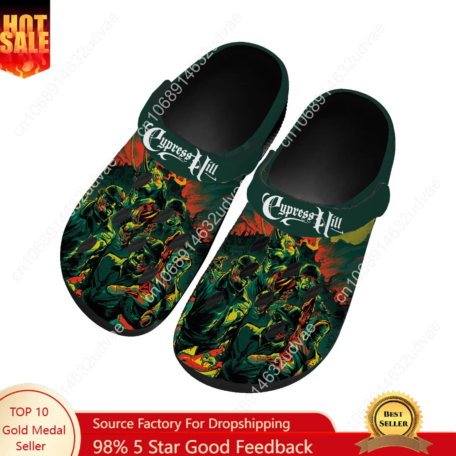 

Cypress Hill Water Shoes Men Women Teenager Comfortable Fashion Home Garden Clogs Custom Sandals Beach Breathable Hole Slippers