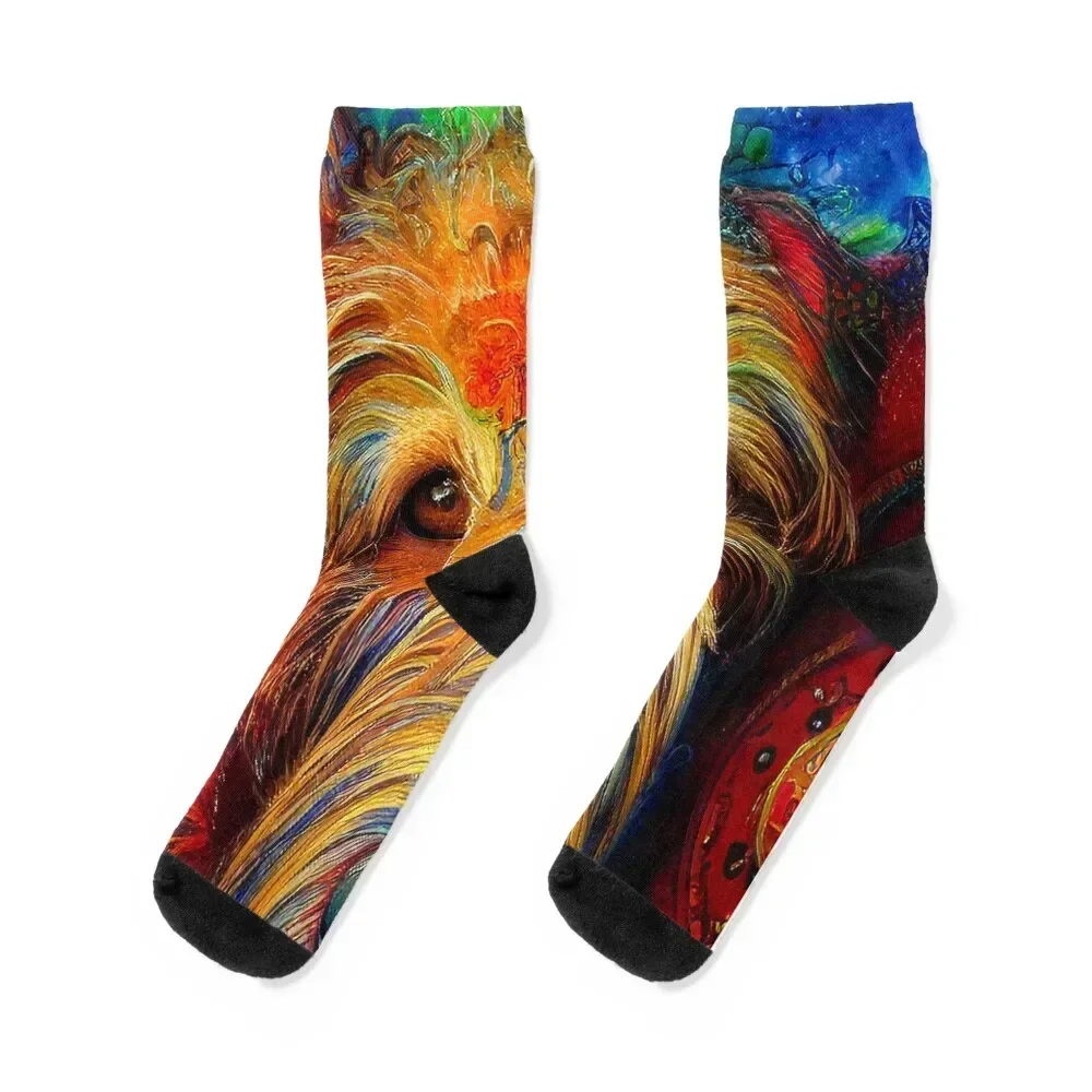 

Tribal Airedale Terrier Dog Pop Art 2 Socks with print hiking Soccer kids Mens Socks Women's