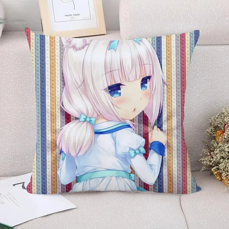 Cushion Cover 45*45 NekoPara Sofa Cushions Couple Pillowcases 40x40 Decorative Pillows Covers Pilow Cases Fall Decor Home