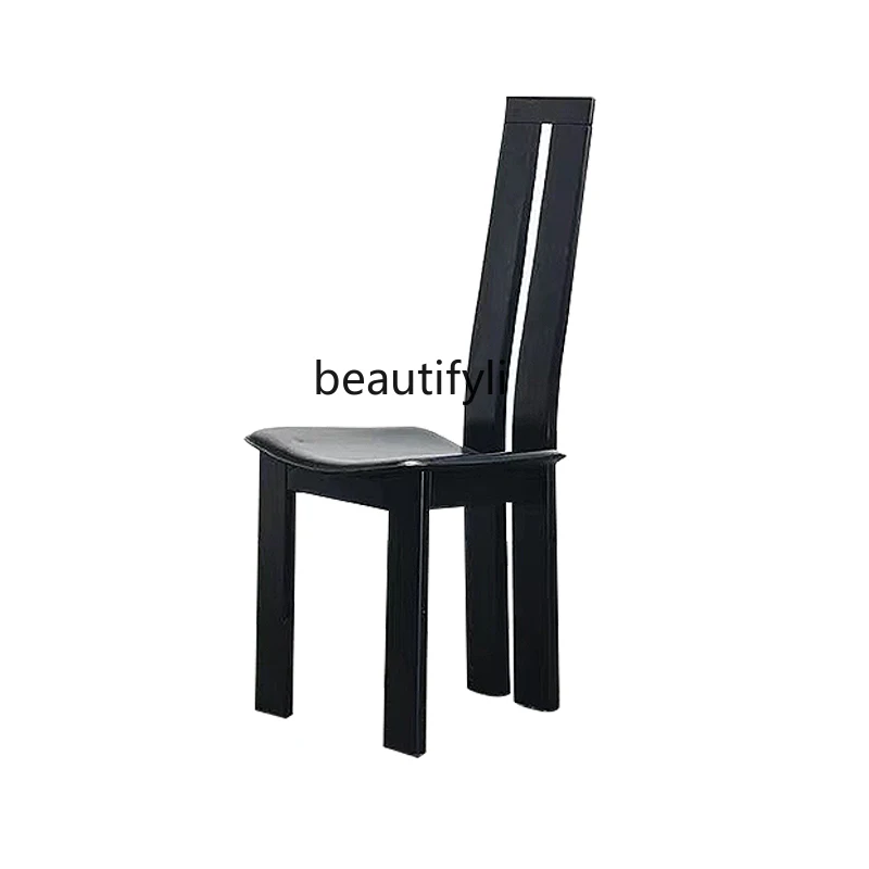 

zq Mid-Ancient Chair Solid Wood Nordic Simple Modern Creative Designer Restaurant Single Dining Chair Customization