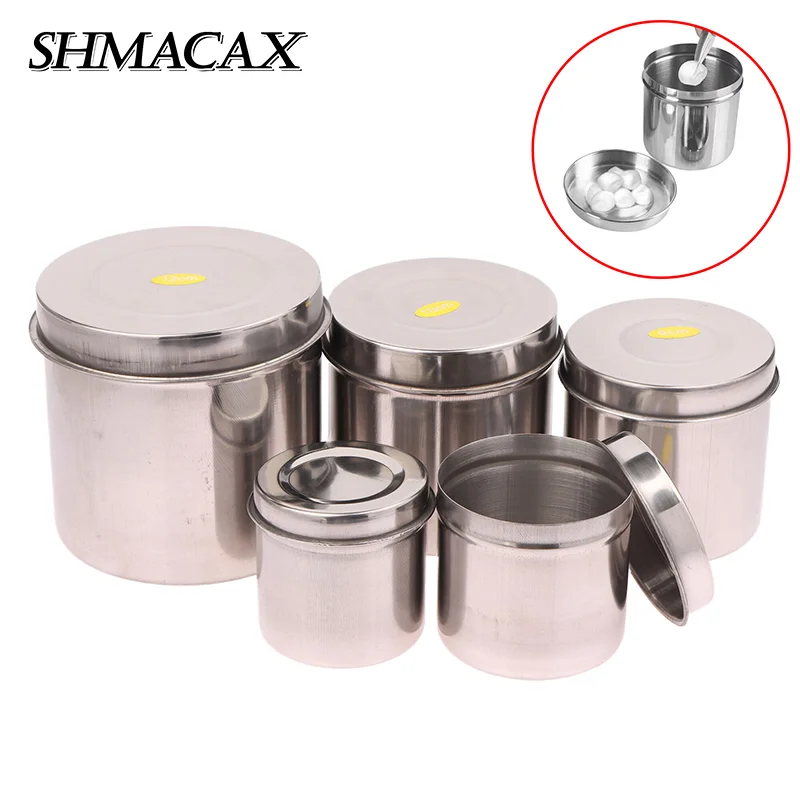 

Dental Cotton Tank Stainless Steel Gauze Tampon Sterilizer Box Medicine Cylinder Alcohol Iodine Canister Disinfection Container