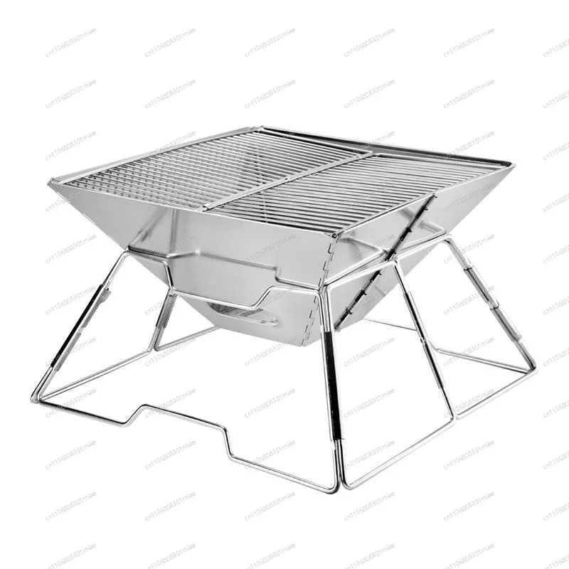 Picnic Backpack Outdoor Folding Campfire BBQ Grill Stainless Steel BBQ Grill Portable Camping BBQ Grill with Legs
