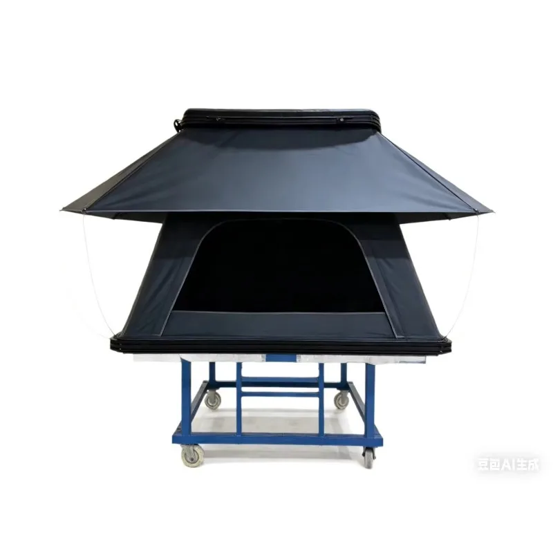 Triangular automatic polyester-cotton shell roof tent SUV four seasons camouflage single bedroom waterproof and windproof canopy