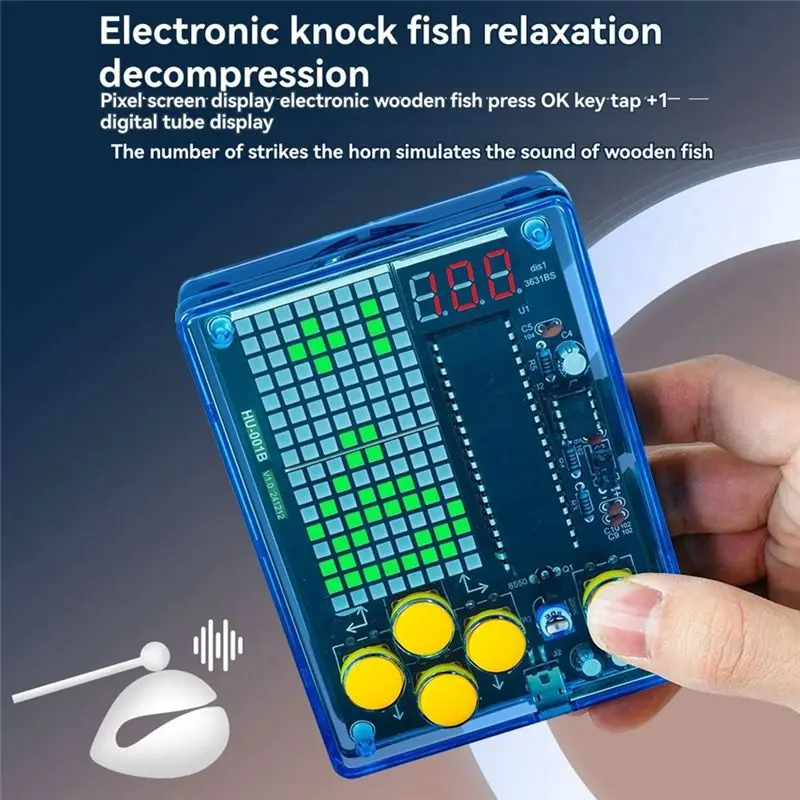 -[A51I Digital]DIY Game Kit Pixel Game Console Production Electronic Soldering Production Kit Purpler Shell