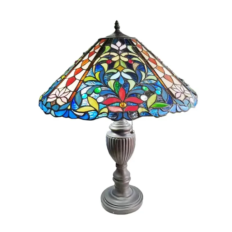 Stained Glass Colorful Leaf Lampshade