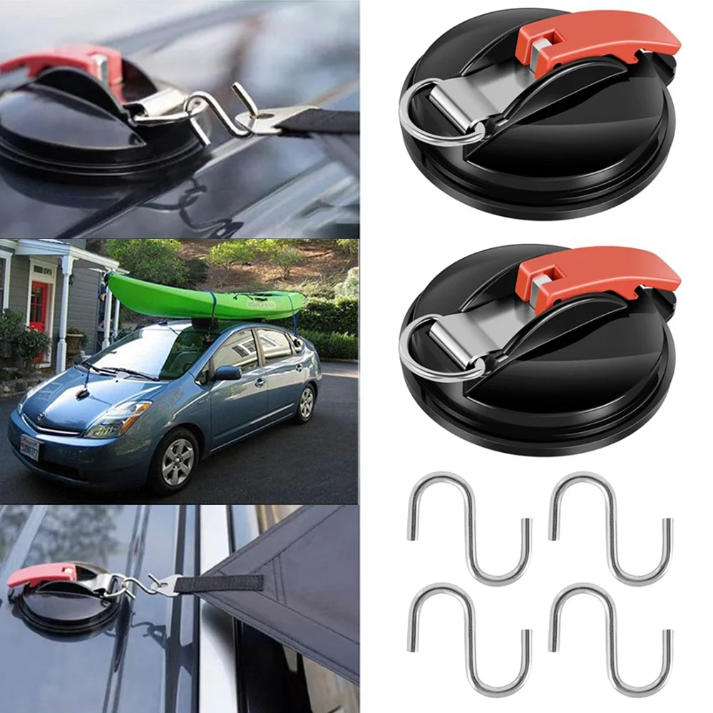 1/2pcs Heavy Duty Suction Cup Device Tensioner Down Luggage Tarp Tents Camping Car Van With Securing Hook Cars Accessories ﻿