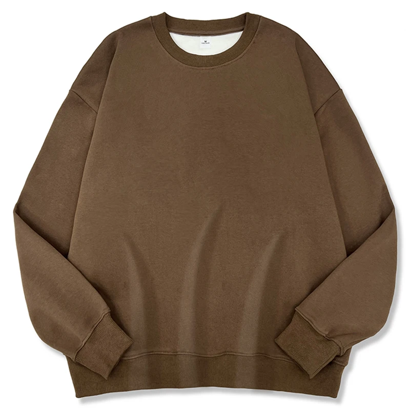 المرأة جولة الرقبة هوديي بلوزات غير رسمية موضة جديدة بسيطة البلوفرات بلون الخريف الشتاء الرجال كم طويل بلوزات فضفاضة #1