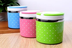 Leak-Proof Stainless Steel Japanese Lunch Box Thermos Bento Student Food Container Round Shape Picnic Travel For Food Storage