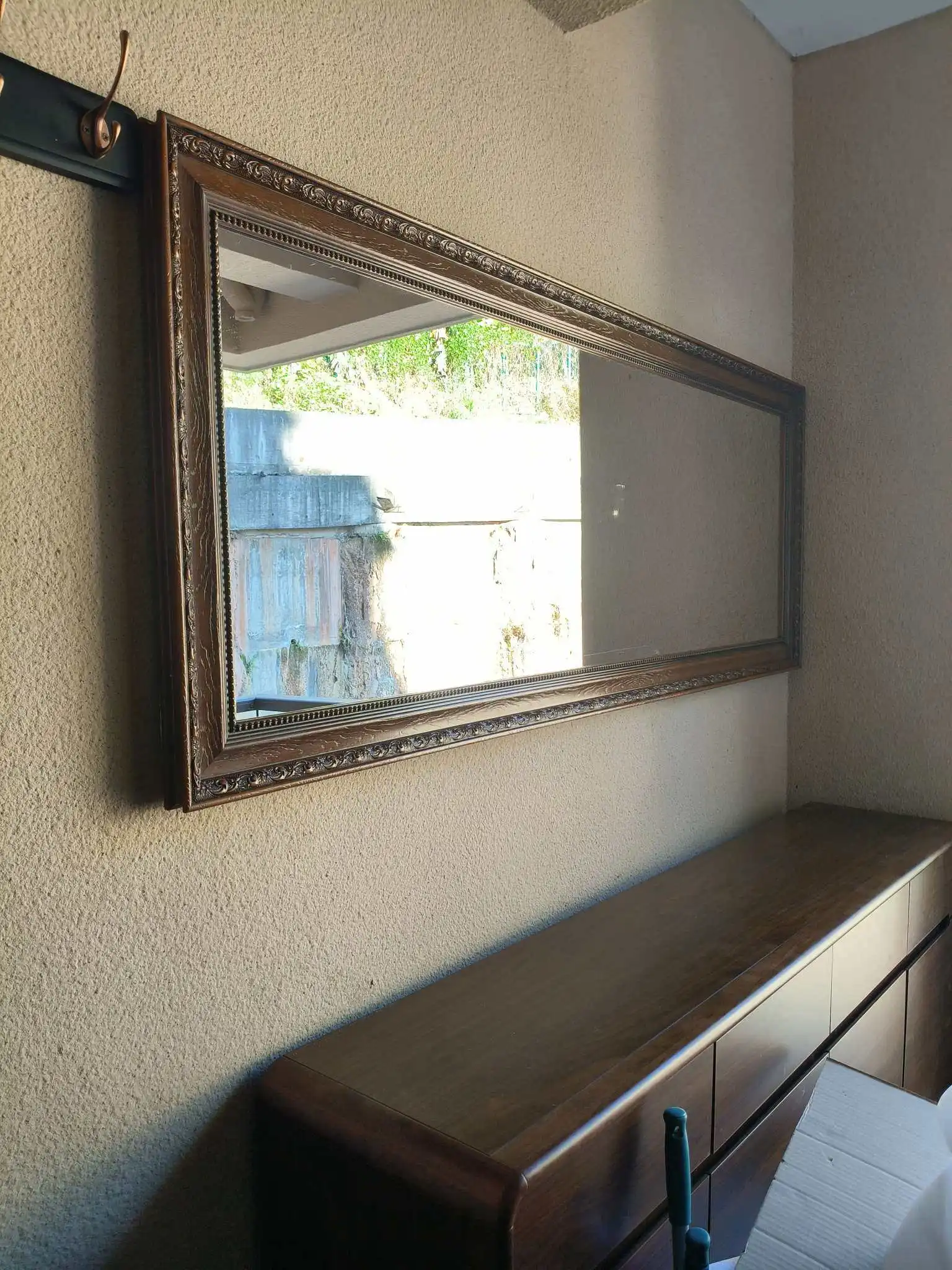 Restaurant decorative mirror sofa background wall high-grade mirror horizontal hanging porch long mirror wall hanging creative m
