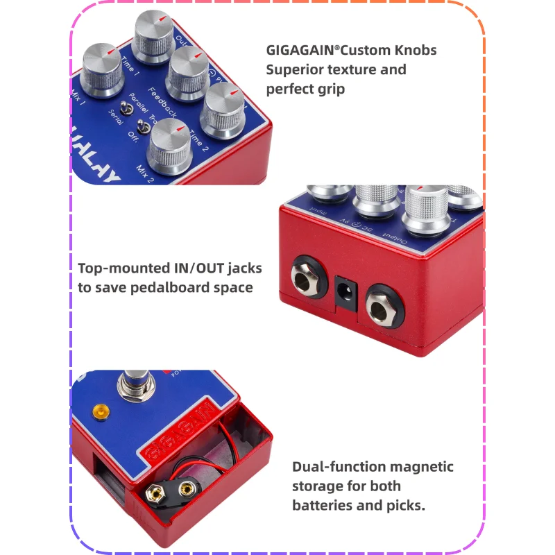 Dualay Spatial Pedal Dual Delay Modules Parallel Serial Modes Rich Spacious Reverb Tone Durable Metal Bass Guitar Effect Pedal