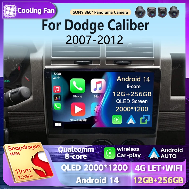 

Android 14 For Dodge Caliber 2007- 2012 2K QLED Android Car Radio Multimedia Video Player GPS AI Voice CarPlay Head Unit Stereo