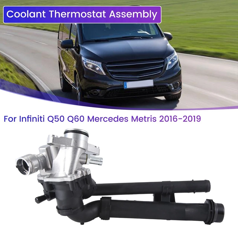 Aluminum Coolant Thermostat Assembly Fits For Infiniti Q50 Q60 Mercedes Metris 2016-2019 A2742000615 2742003300