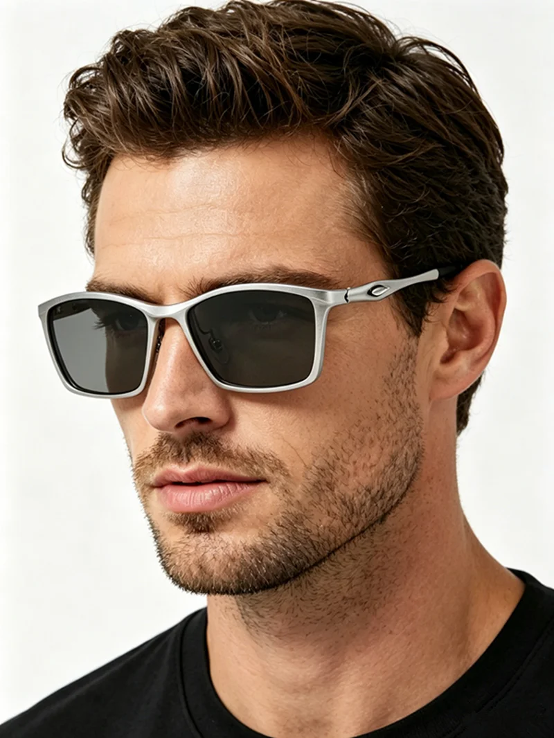 Tungsten carbon plastic steel sports glasses men's full frame photochromic flat mirror presbyopia glasses can be customized
