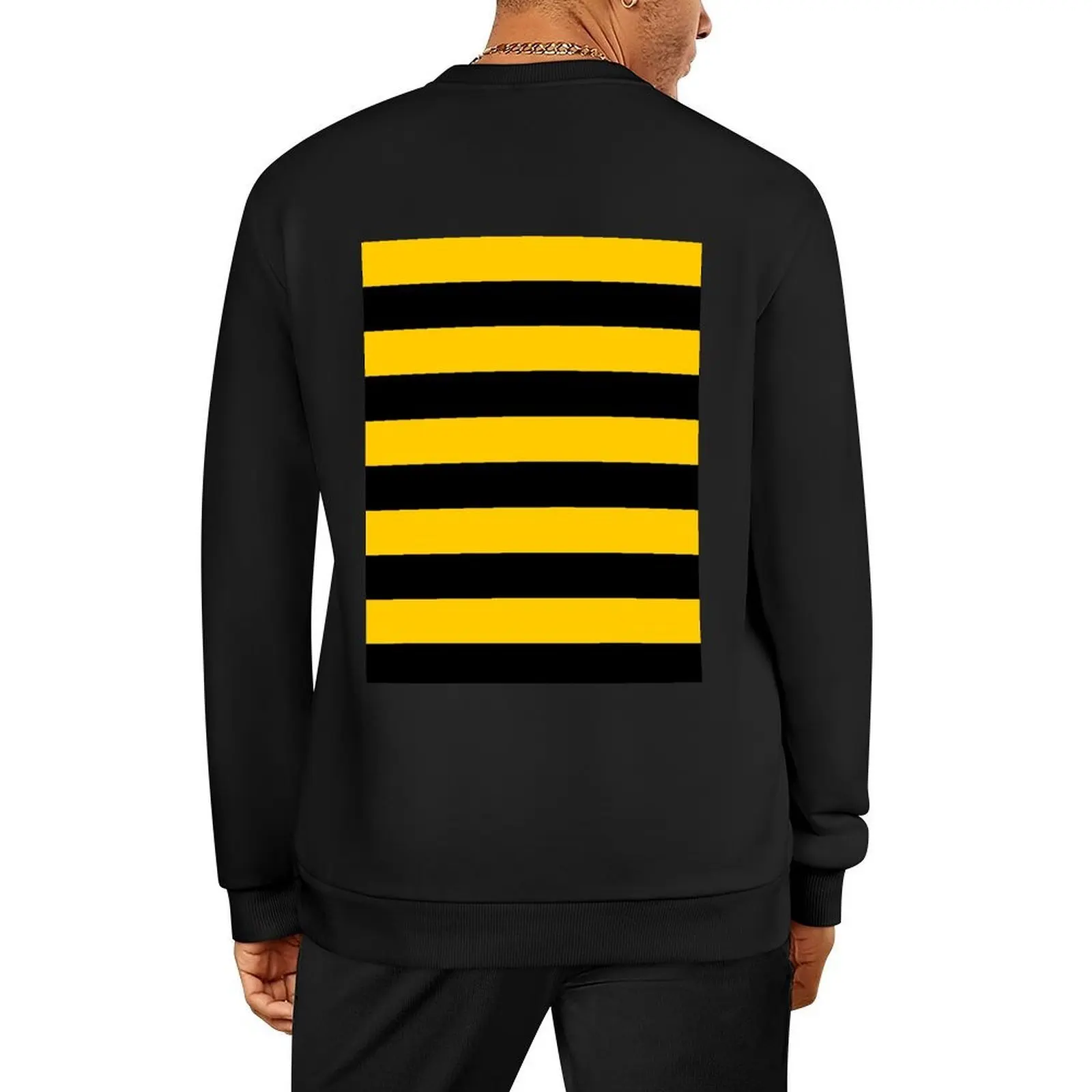 

Bee pattern black and yellow stripes Pullover men clothes men's coat anime clothing sweatshirt for men