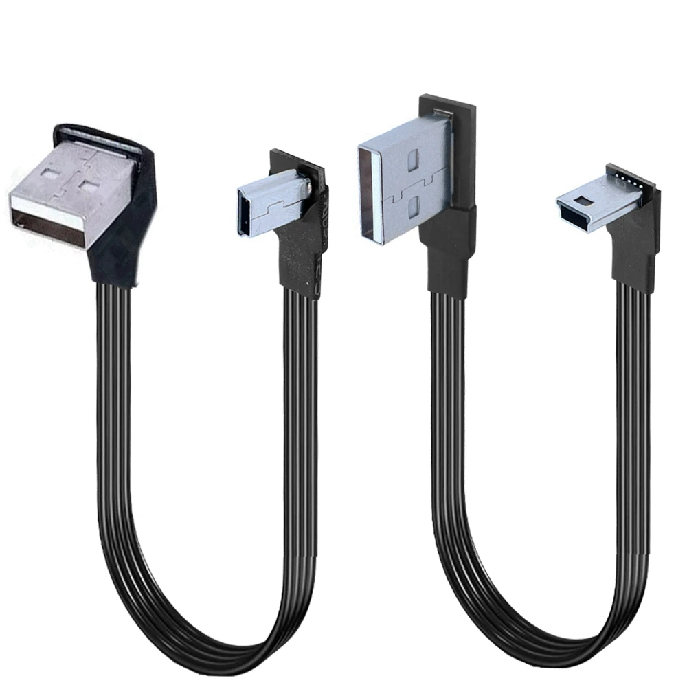 สายชาร์จข้อมูล USB แบนราบนุ่มตรงและข้อศอกยาว1เมตรสายชาร์จข้อมูลขนาดเล็กขึ้นและลงซ้ายและขวาพอร์ต T พอร์ต USB รถ MP3ข้อมูลอเนกประสงค์10ซม.