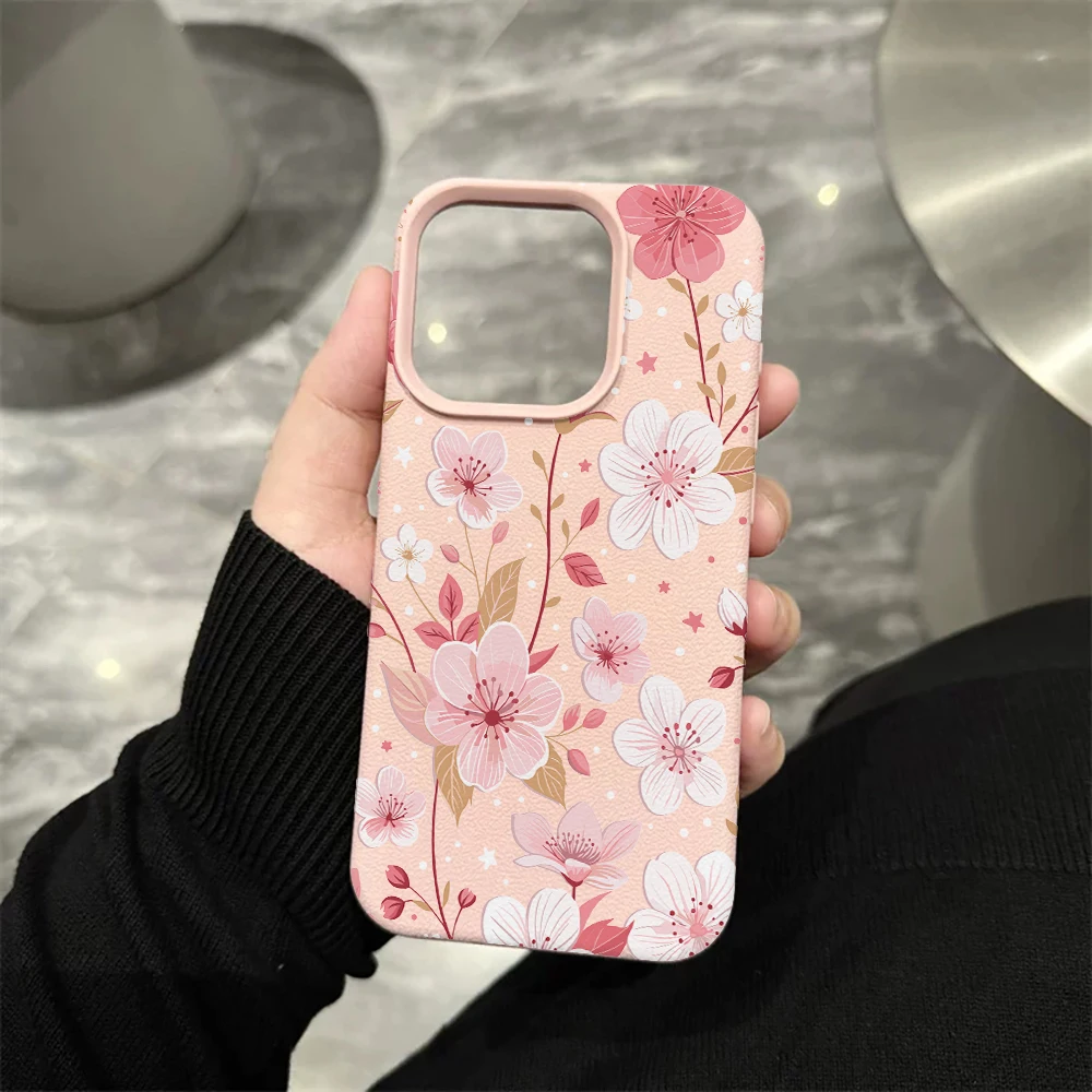 Aquarell-Kirschblüten-Handyhülle für iPhone 17 16 15 14 13 12 Pro Max 16 15 14 Plus 17 16 15 Pro 17Air Silikon-Matt-Hülle – Detail 7