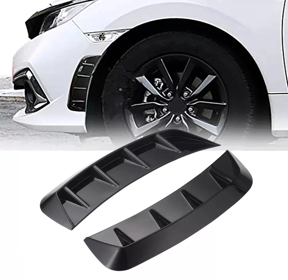 Universal Side Mudguard Vent Spolier Wing Cover Shark Gill Leaf Plate Sport Collision Avoidance  Decoration Car Parts 2-piece