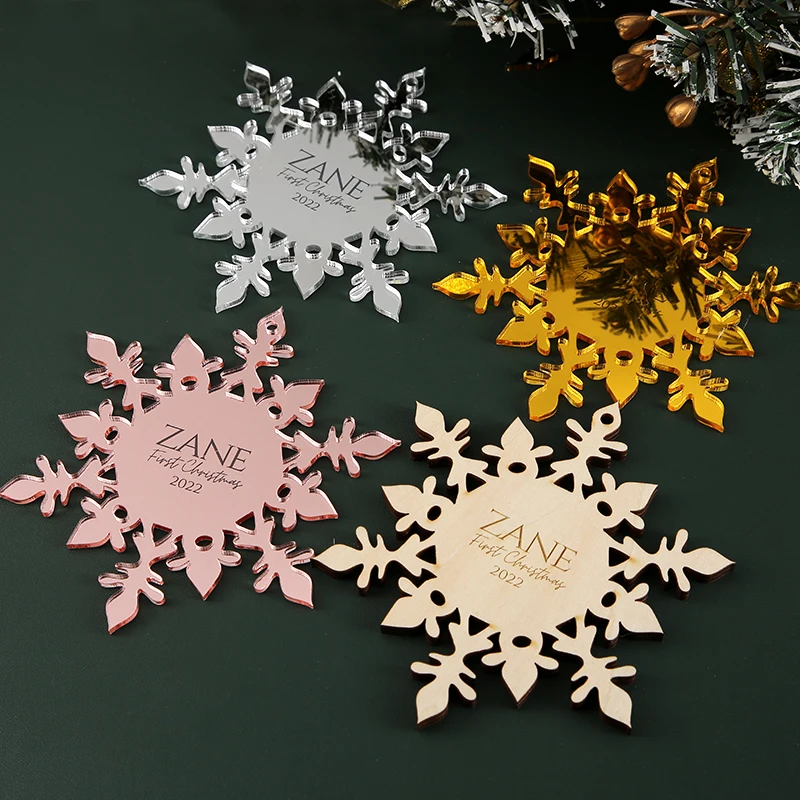 Snowflake Name Personalized Wood Ornament, Christmas Gifts, Custom Ornament, Personalized Ornaments, Christmas Decor 2023