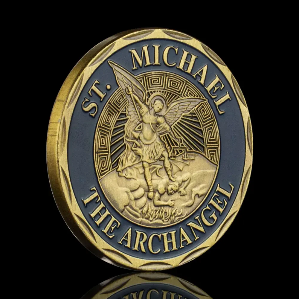 ST. Michael The Archangel Souvenir Coin Service Befor Eself Excellentce in All We Do Integrityeirst Copper Collection Coin