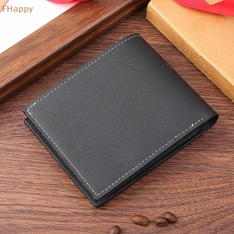 New Short Multi Card Simplified Plain Pattern Horizontal Combination Leather Wallet