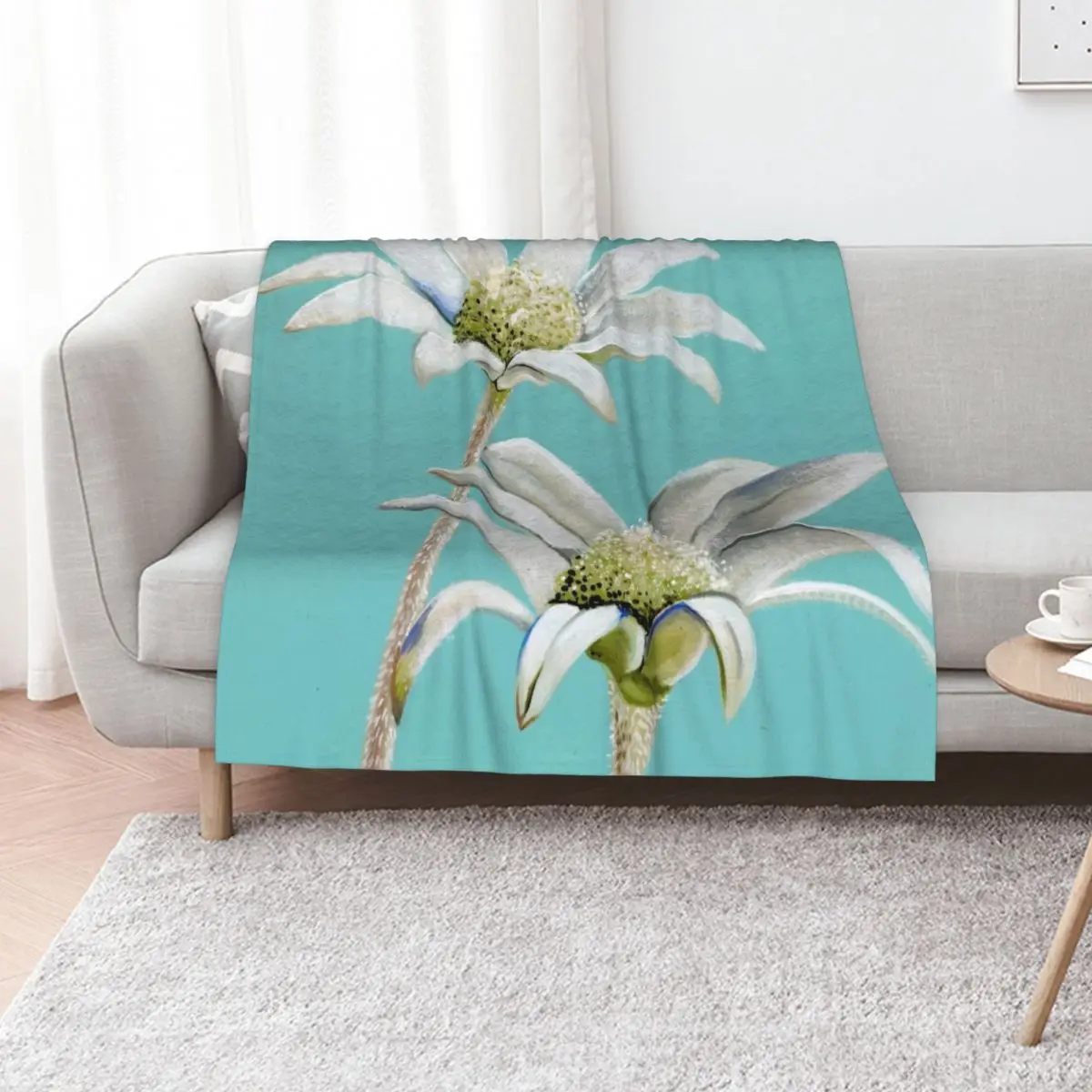 Fancy Flannel Flowers Throw Blanket Vintage Plaid on the sofa Fashion Sofas decorative Sofa Retros Blankets