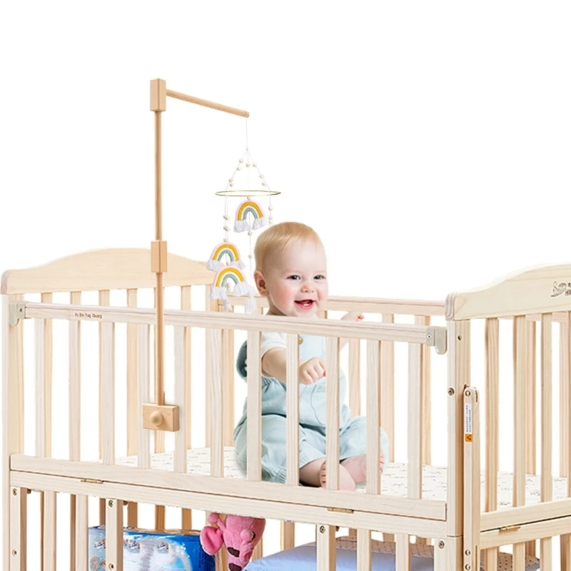 Suporte móvel para cama bebê, estrutura quadrada fácil instalação, estrutura estável, suporte campainha para