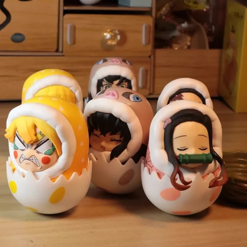Dämonentöter: Dämonentöter: Kimetsu no Yaiba Acchion Figur Azuma Zenitsu Hashibira Inosuke Kreativität Schlaf Roly-Poly Spielzeugmodell Ornament