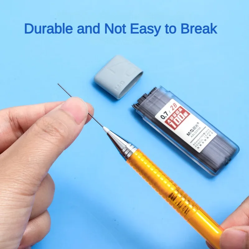 

M&G Mechanical Pencil Lead Refill 2B 0.7mm Resin Lead Large-Capacity Lead Box 100 Pieces/Box @ASLQ31092B7