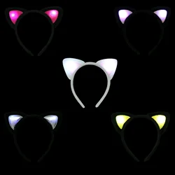 Glowing Cat Ear Headband for Women LED Light up Hairband with Luminous Ears Cosplay, Birthday, Wedding and Festival Parties
