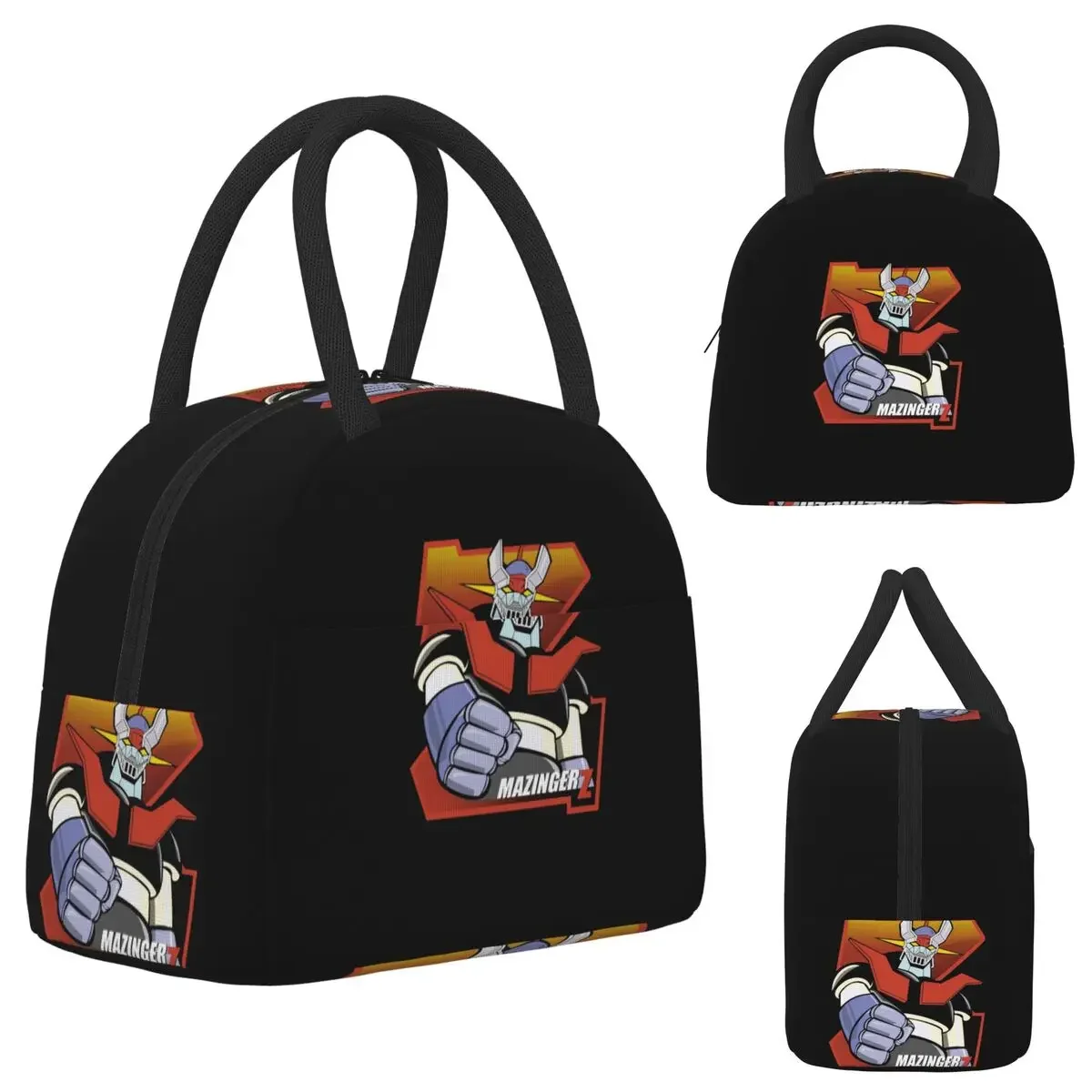 Mazinger Z Goldorak Actarus Grendizer Mask Insulated Lunch Bag for Women Office Cooler Thermal  Lunch Boxes Container