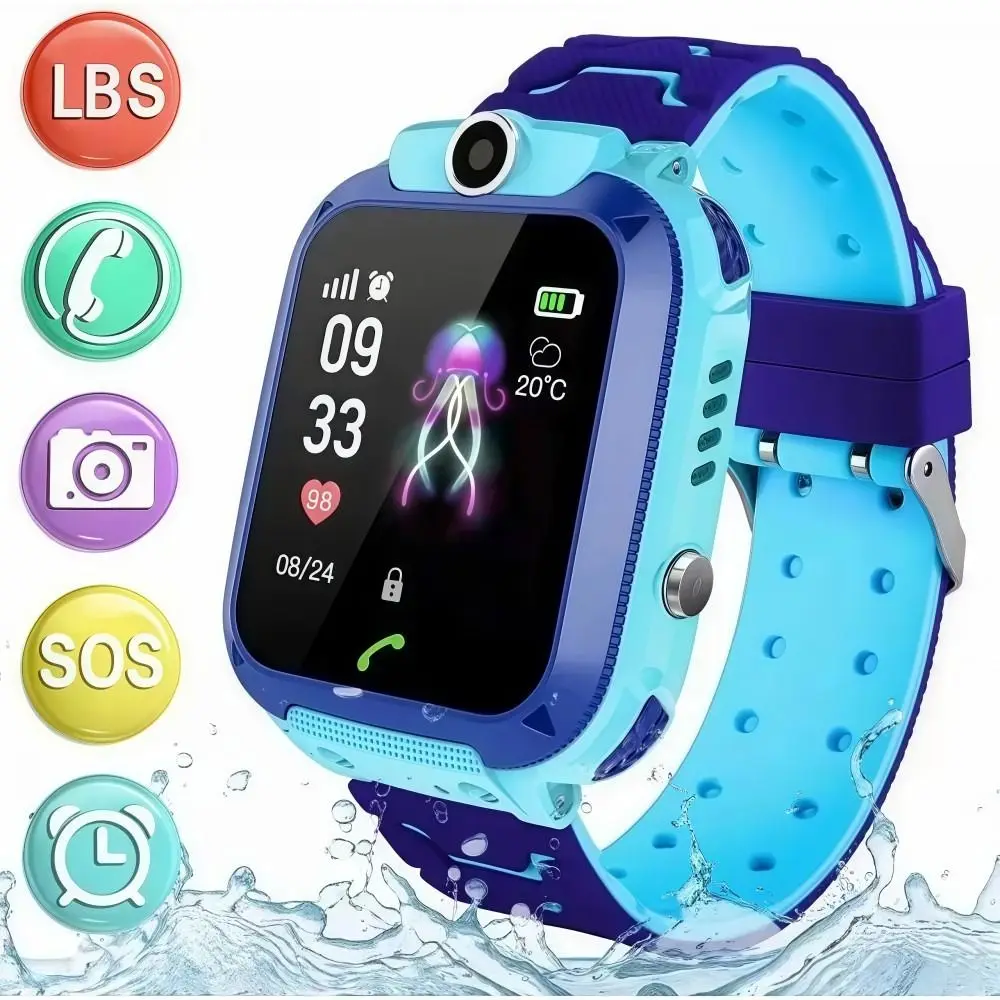 Reloj inteligente Q12 4G resistente al agua para niños con llamada, SOS, cámara con sistema de posicionamiento, reloj para teléfono, tarjeta Sim multifuncional
