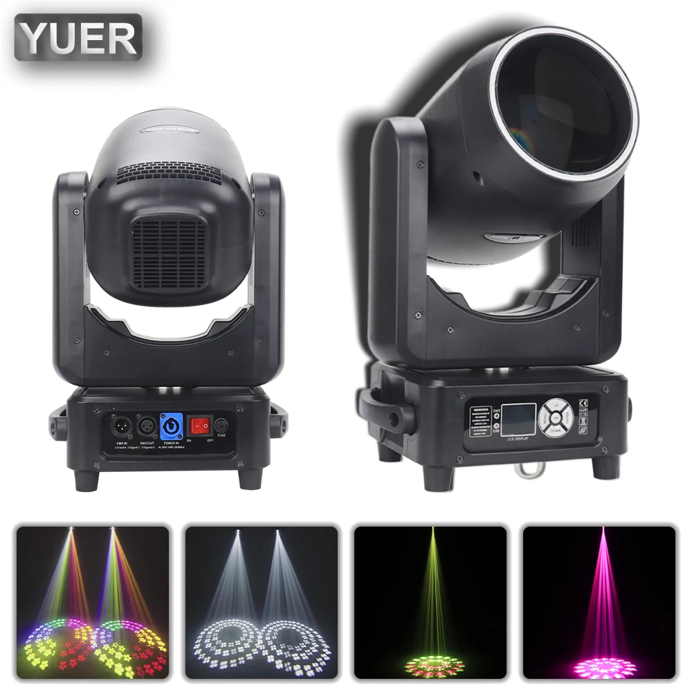 YUER New Multiple Colors LED Strong Beam 300W With Aperture Atomization Moving Head DMX Light DJ Stage Bar Disco Strobe