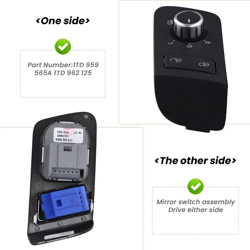 

A03E-1TD 959 565A для VW Touran 2005-13 переключатель центрального замка, переключатель дверного замка, предохранительный переключатель, замок от детей, переключатель зеркала заднего вида