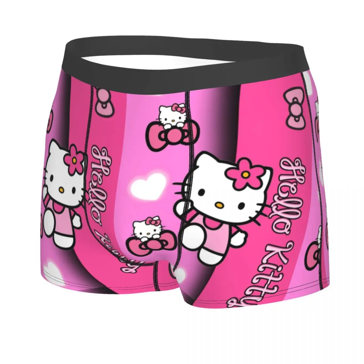 Custom Hello Kitty Underwear Men Stretch Kitty White Boxer Briefs Shorts Panties Soft Underpants For Male