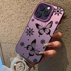 Case For Xiaomi Poco C65 C61 C50 C51 M6 Pro 4G 5G X5 Pro X6 X4 NFC M5s M2 Protect Cover Silvery IMD Fashion Butterfly Fundas