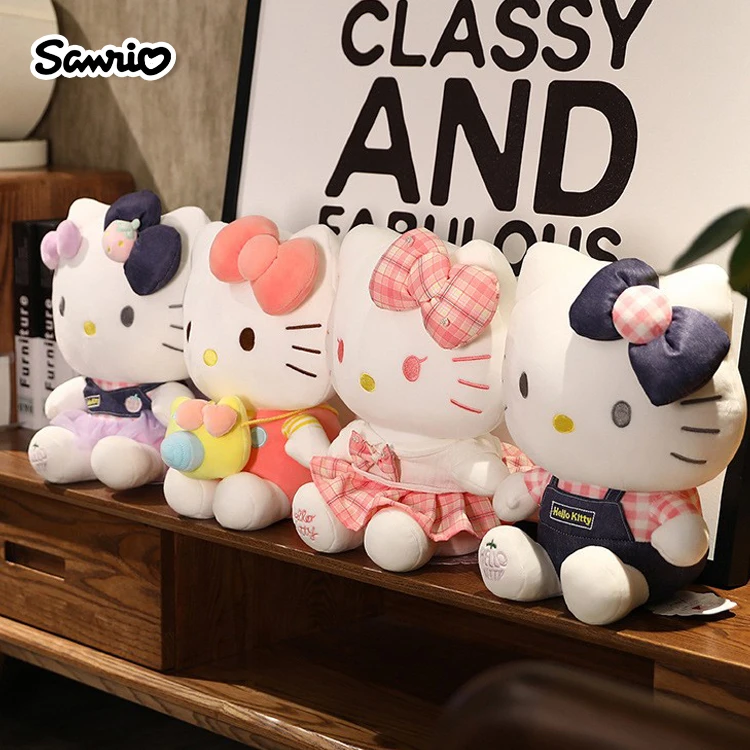 Sanrio Hello Kitty Anime Kuromi Melody Cartoon Cute Plush Stuffed Toys Miękka poduszka Plushies Breloczek do kluczy Prezenty urodzinowe dla