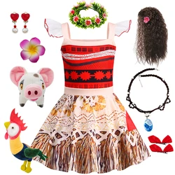 Kid Moana Cosplay Princess Dress Toddler Vaiana Ballet Dance Costume Baby Girl Halloween Birthday Carnival Party Festival Outfit