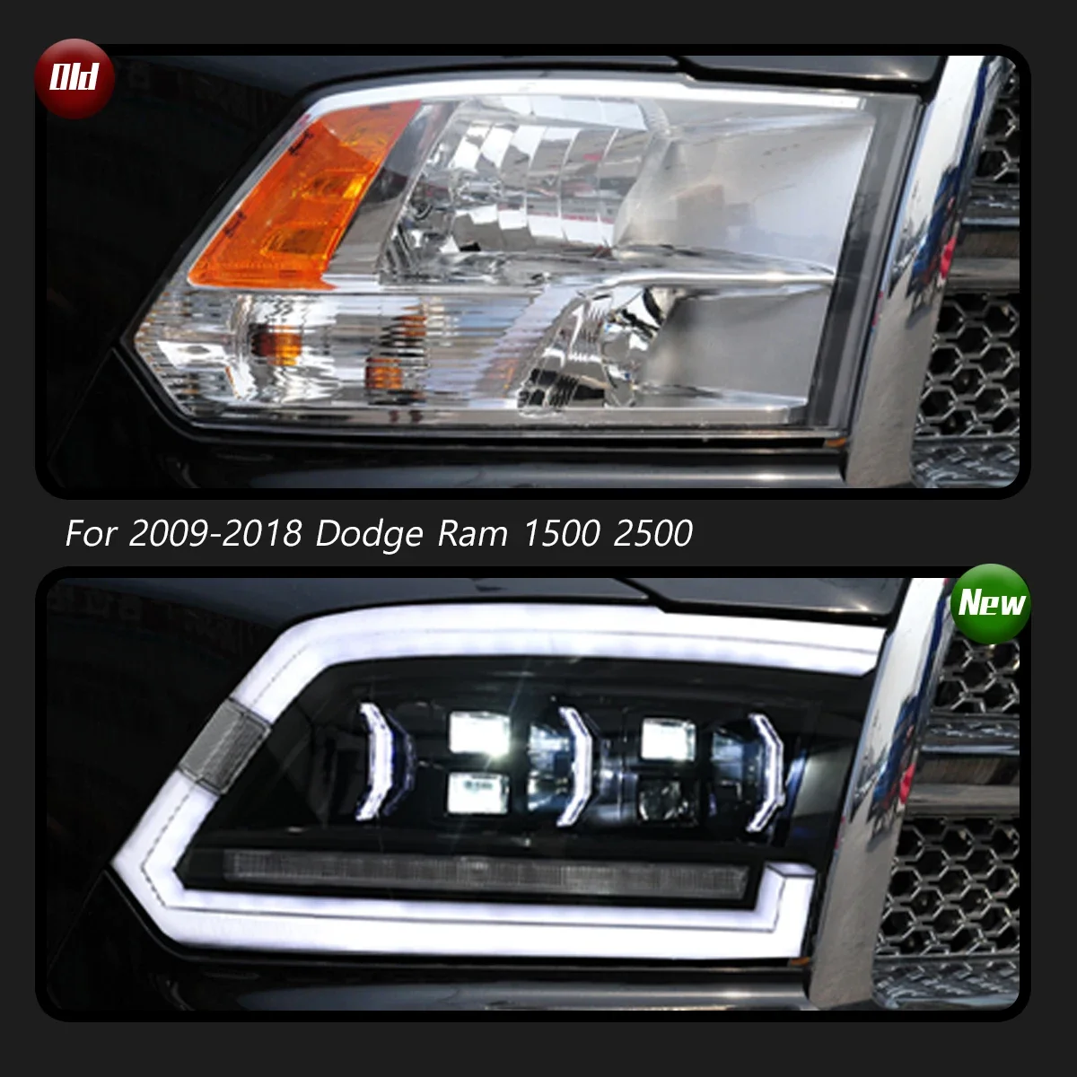 TYPY Dynamic Signal Head Lamp Automotive Accessories Upgrade Modified New LED For Dodge Ram 1500 2500 2009-2018 Headlights